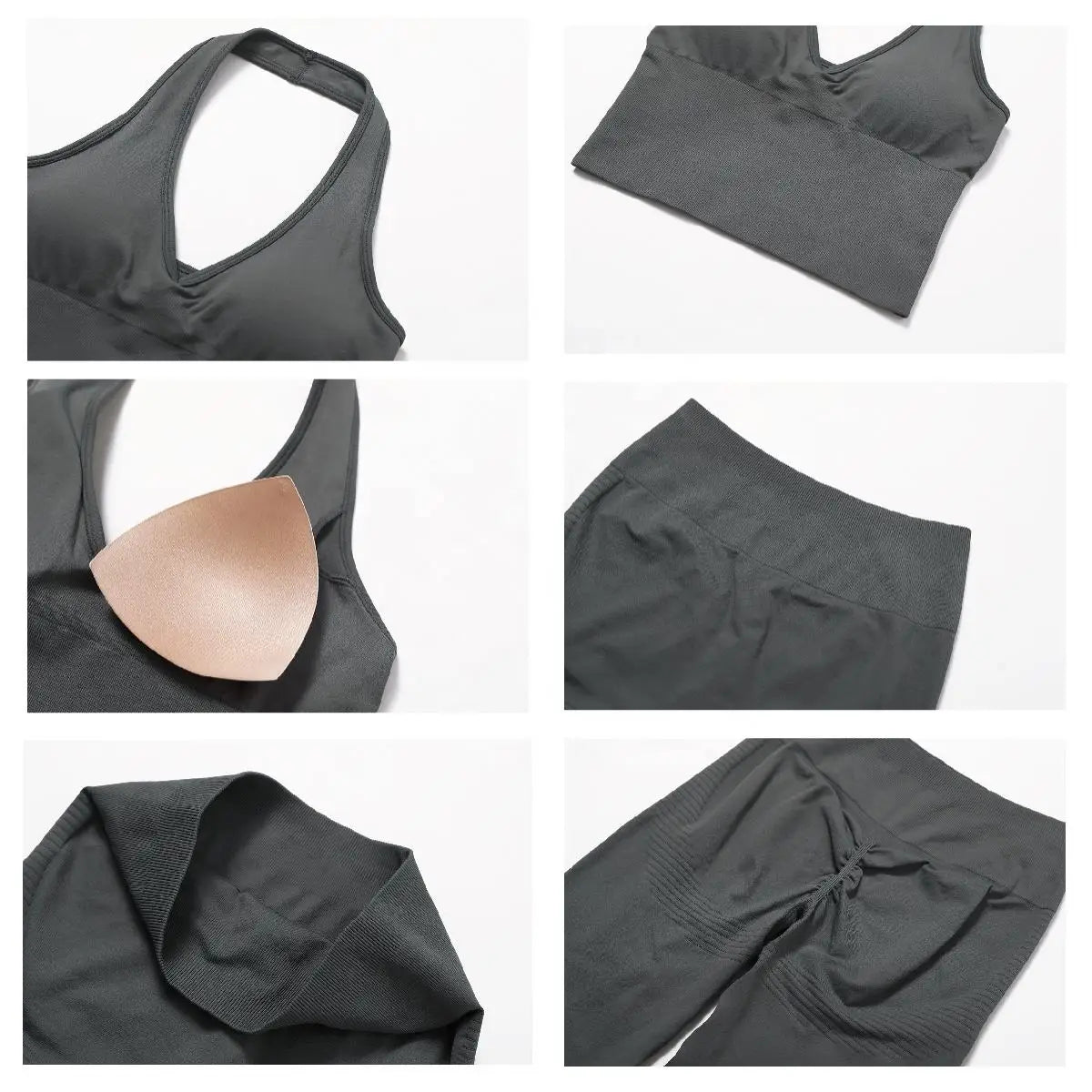 Women Seamless Slim Fit Yoga Set Sports Bra Tank Top Vest High Waist Leggings Biker Shorts Zipper Jacket Coat Fitness Gym Set