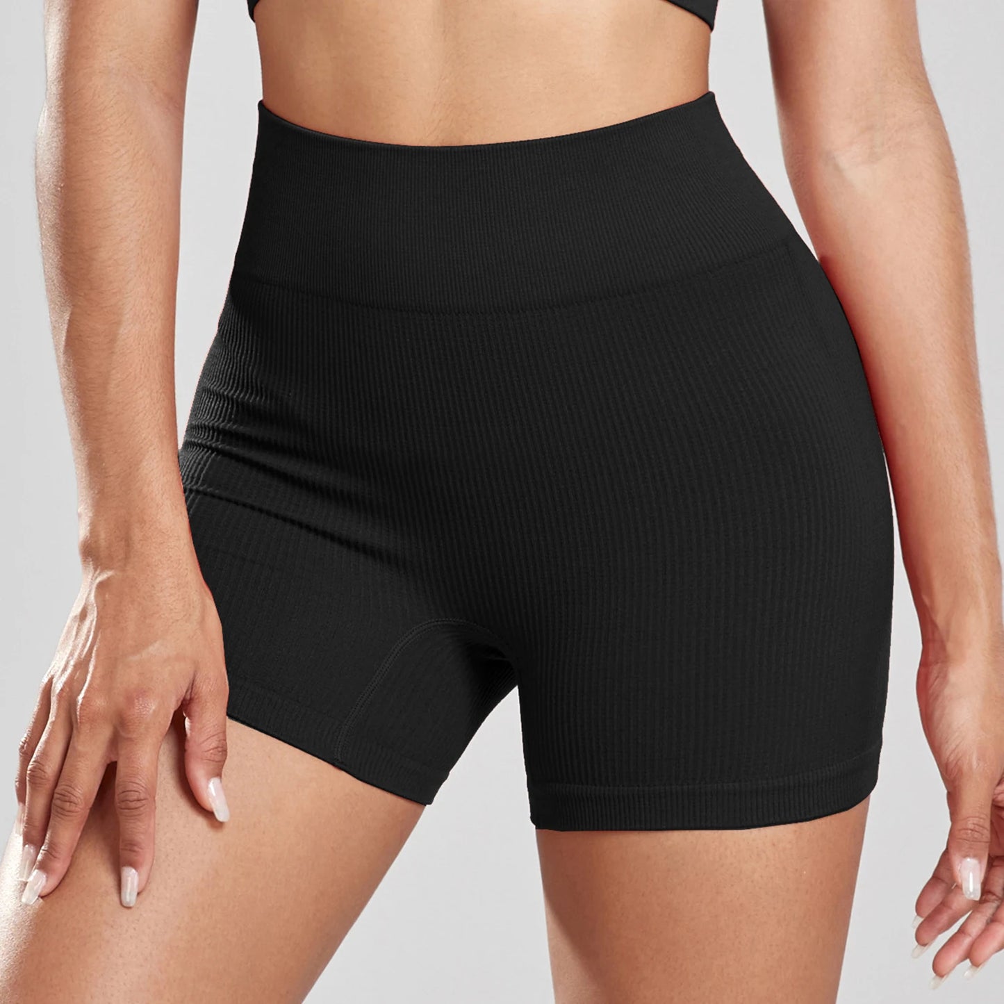 Seamless Ribbed High Waisted Bike Shorts