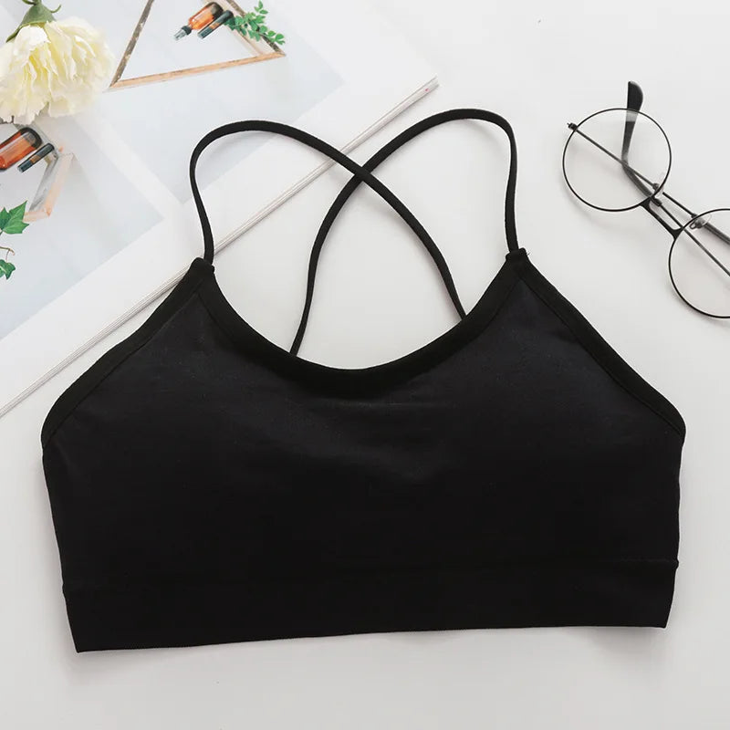 Cross Strap Push-Up Sports Bra - Breathable Yoga Bra