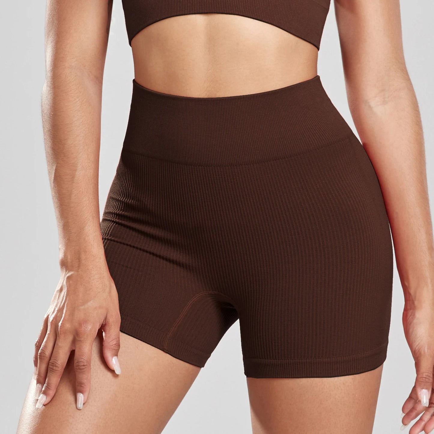 Seamless Ribbed High Waisted Bike Shorts