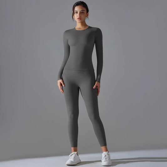 Long Sleeve Breathable Fitted Gymset