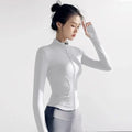 Slim Fit Long Sleeved Fitness Jacket with Thumb Holes