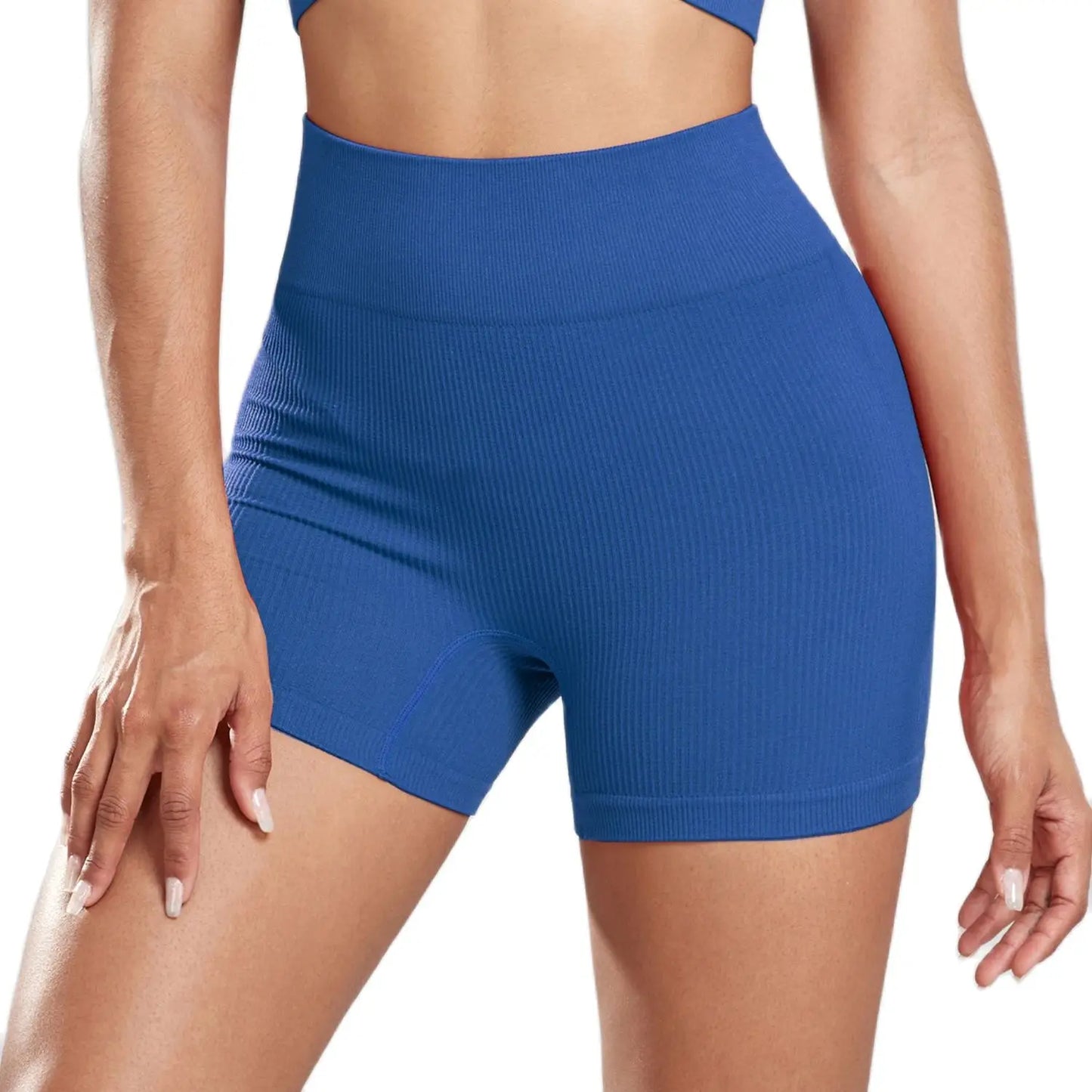 Seamless Ribbed High Waisted Bike Shorts