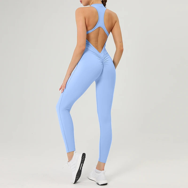 Backless Zipper Scrunch Butt Breathable Bodysuit