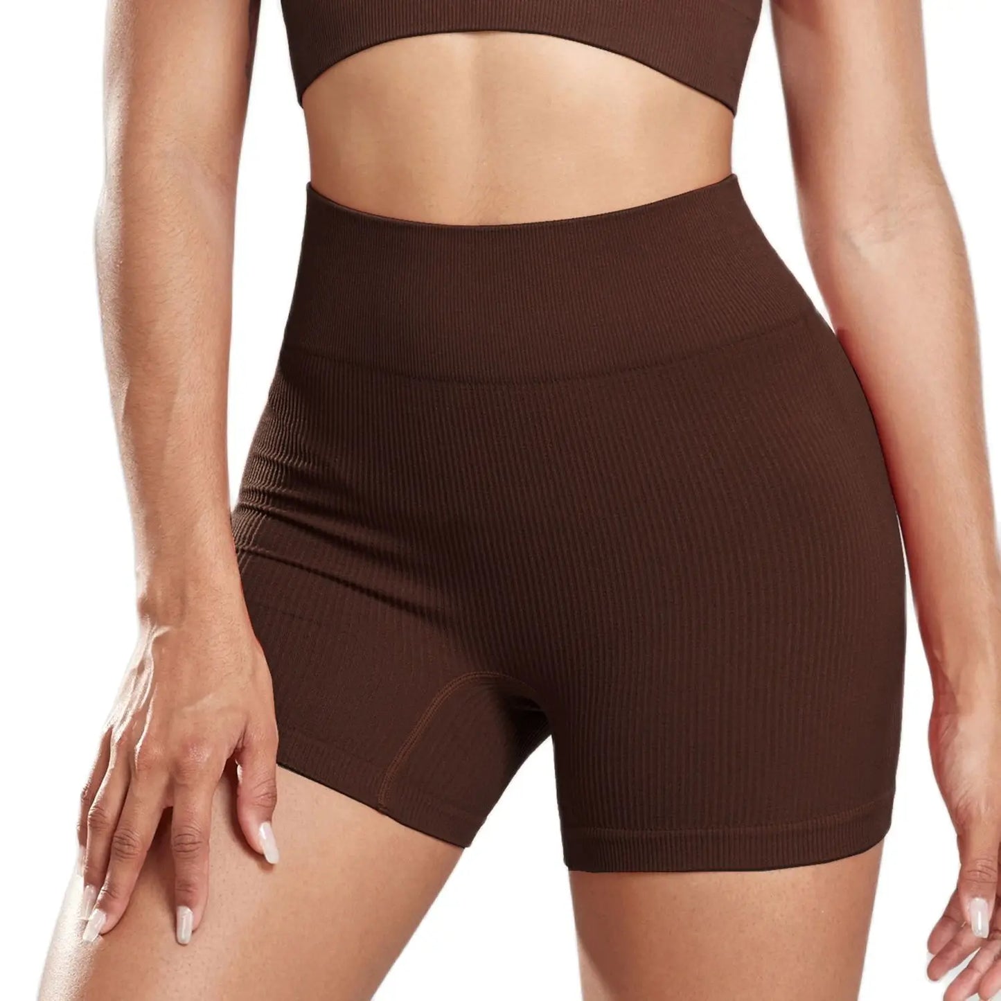 Seamless Ribbed High Waisted Bike Shorts