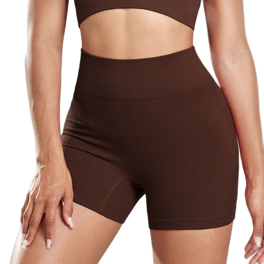 Seamless Ribbed High Waisted Bike Shorts