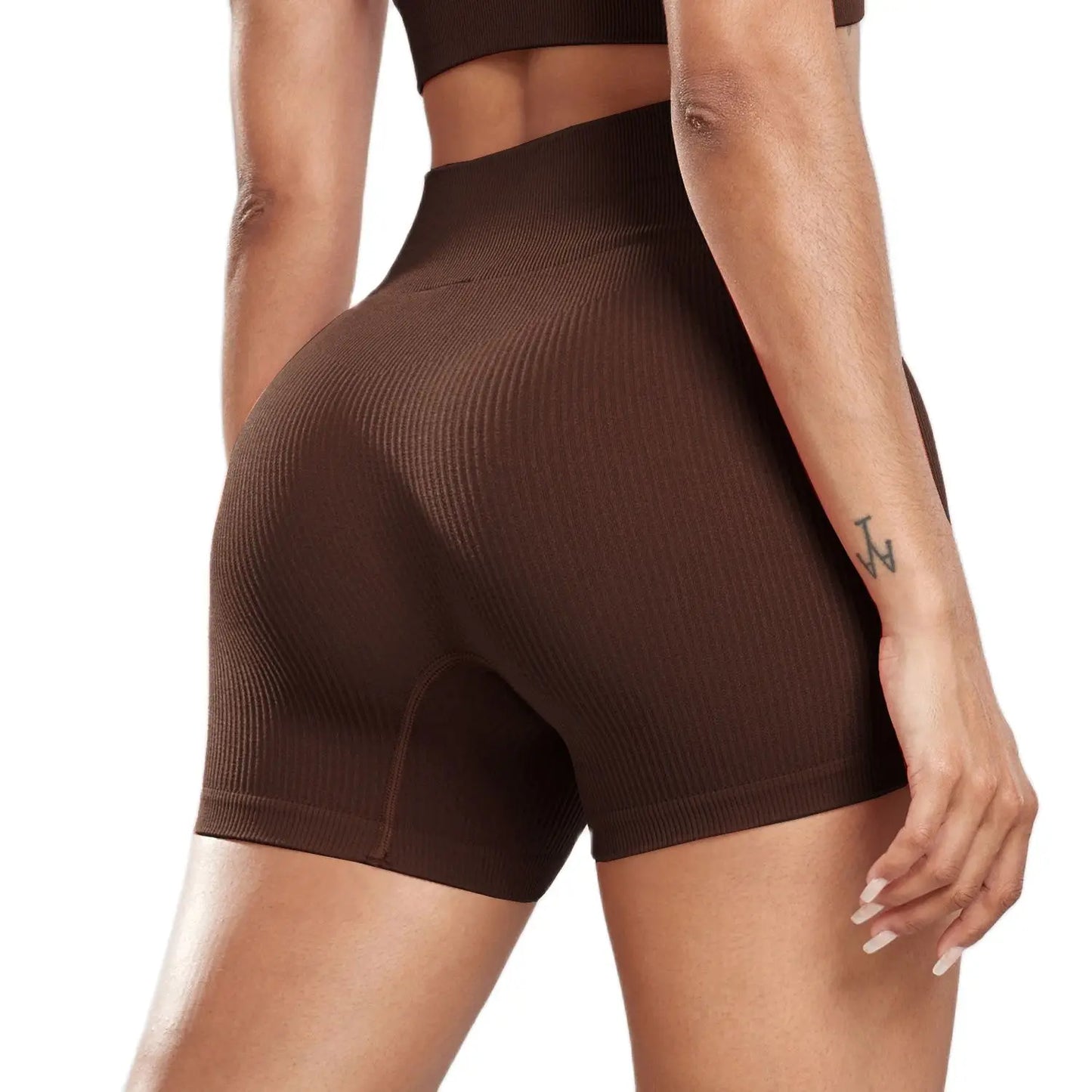 Seamless Ribbed High Waisted Bike Shorts