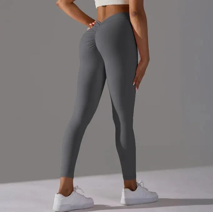 Deep V-Shaped Back Peach Shaped Leggings