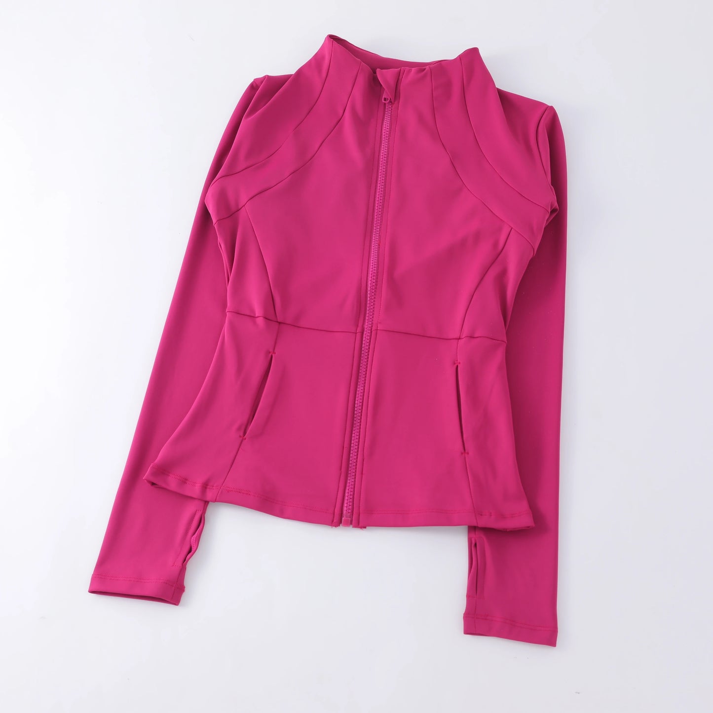 High Elastic Yoga Jacket - Long Sleeve, Stand-Up Collar