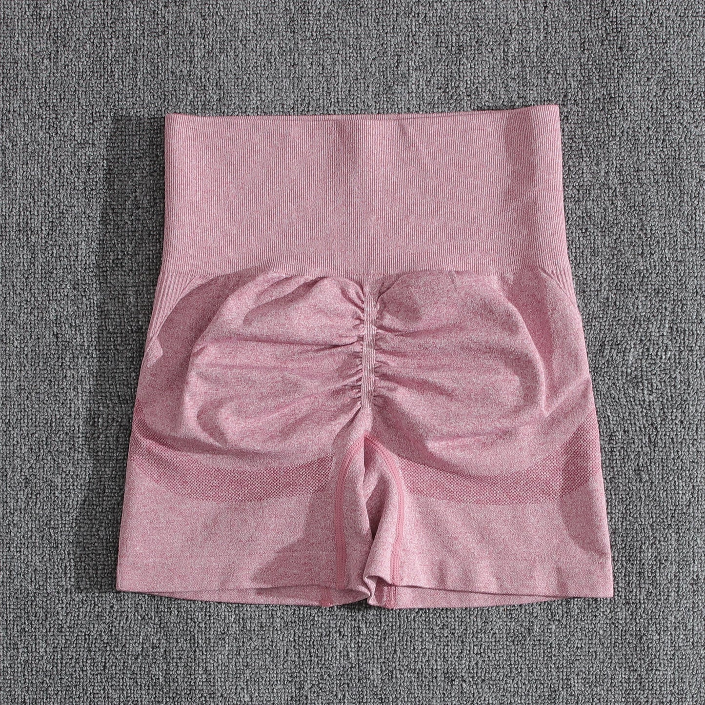 Two Piece Solid Peach Buttocks Shorts GymSet