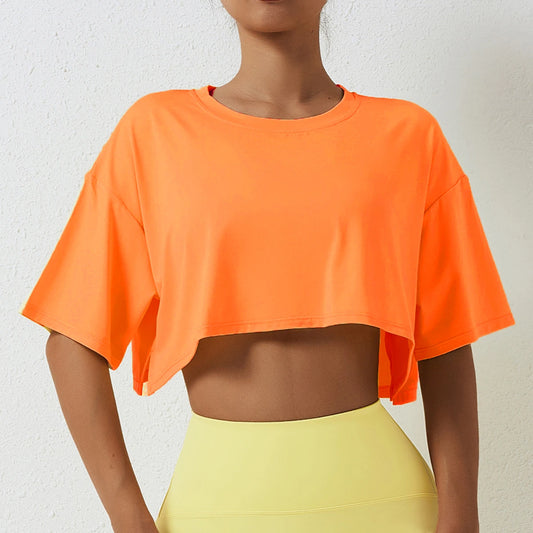 Cotton Short Sleeve Crop Top